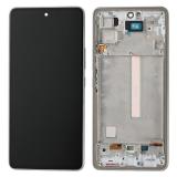 TOUCHSCREEN + DISPLAY AMOLED DISPLAY COMPLETO + FRAME PER SAMSUNG GALAXY A53 5G A536B / A536U / A536B0 / A536E / A536V / A536W / A536N / A536DL BIANCO OEM