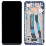 TOUCHSCREEN + DISPLAY LCD DISPLAY COMPLETO + FRAME PER XIAOMI MI 11 LITE 4G (M2101K9AG) / MI 11 LITE 5G (M2101K9G) BLU ORIGINALE (SERVICE PACK) (56000L00K900)