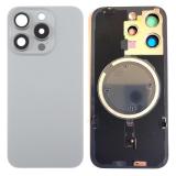 COVER POSTERIORE DI VETRO CON SUPPORTO PER APPLE IPHONE 15 PRO 6.1 TITANIO NATURALE (SENZA NFC)