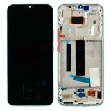 TOUCHSCREEN + DISPLAY LCD DISPLAY COMPLETO + FRAME PER XIAOMI MI 10 LITE 5G (M2002J9G M2002J9S XIG01) AURORA BLU ORIGINALE (SERVICE PACK)