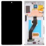 TOUCHSCREEN + DISPLAY AMOLED DISPLAY COMPLETO + FRAME PER SAMSUNG GALAXY NOTE 10 PLUS N975F BIANCO SCHERMO SERVICE PACK + FRAME (NON ORIGINALE)