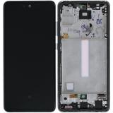 TOUCHSCREEN DISPLAY AMOLED + DISPLAY COMPLETO + FRAME PER SAMSUNG GALAXY A52 A525F / A52 5G A526B NERO SCHERMO SERVICE PACK + FRAME (NON ORIGINALE)
