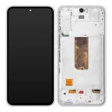 TOUCHSCREEN + DISPLAY LCD DISPLAY COMPLETO + FRAME PER SAMSUNG GALAXY A54 5G A546B BIANCO SCHERMO SERVICE PACK + FRAME (NON ORIGINALE)