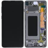 TOUCHSCREEN + DISPLAY AMOLED RICONDIZIONATO + FRAME PER SAMSUNG GALAXY S10 G973F NERO (DISPLAY RINNOVATA FRAME NON ORIGINALE)