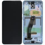 TOUCHSCREEN + DISPLAY AMOLED RICONDIZIONATO + FRAME PER SAMSUNG GALAXY S20 G980F / G981F / G981B BLU (DISPLAY RINNOVATA FRAME NON ORIGINALE)