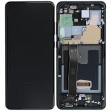 TOUCHSCREEN + DISPLAY AMOLED RICONDIZIONATO + FRAME PER SAMSUNG GALAXY S20 ULTRA 5G G988B G988N NERO (DISPLAY RINNOVATA FRAME NON ORIGINALE)