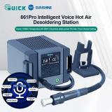 QUICK 861 PRO 1300W STAZIONE DISSALDANTE AD ARIA CALDA CON VOCE INTELLIGENTE TEMPERATURA 50-500°C (VENTO DRITTO)