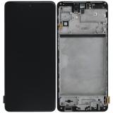 DISPLAY LCD + TOUCHSCREEN DISPLAY COMPLETO + FRAME PER SAMSUNG GALAXY M51 M515F NERO SCHERMO SERVICE PACK + FRAME (NON ORIGINALE)