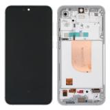 TOUCHSCREEN + DISPLAY AMOLED DISPLAY COMPLETO + FRAME PER SAMSUNG GALAXY S23 FE 5G S711B BIANCO SCHERMO SERVICE PACK + FRAME (NON ORIGINALE)