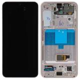 TOUCHSCREEN + DISPLAY AMOLED DISPLAY COMPLETO + FRAME PER SAMSUNG GALAXY S22 5G S901B VIOLA ORIGINALE (SERVICE PACK) (NO BORA VIOLA)